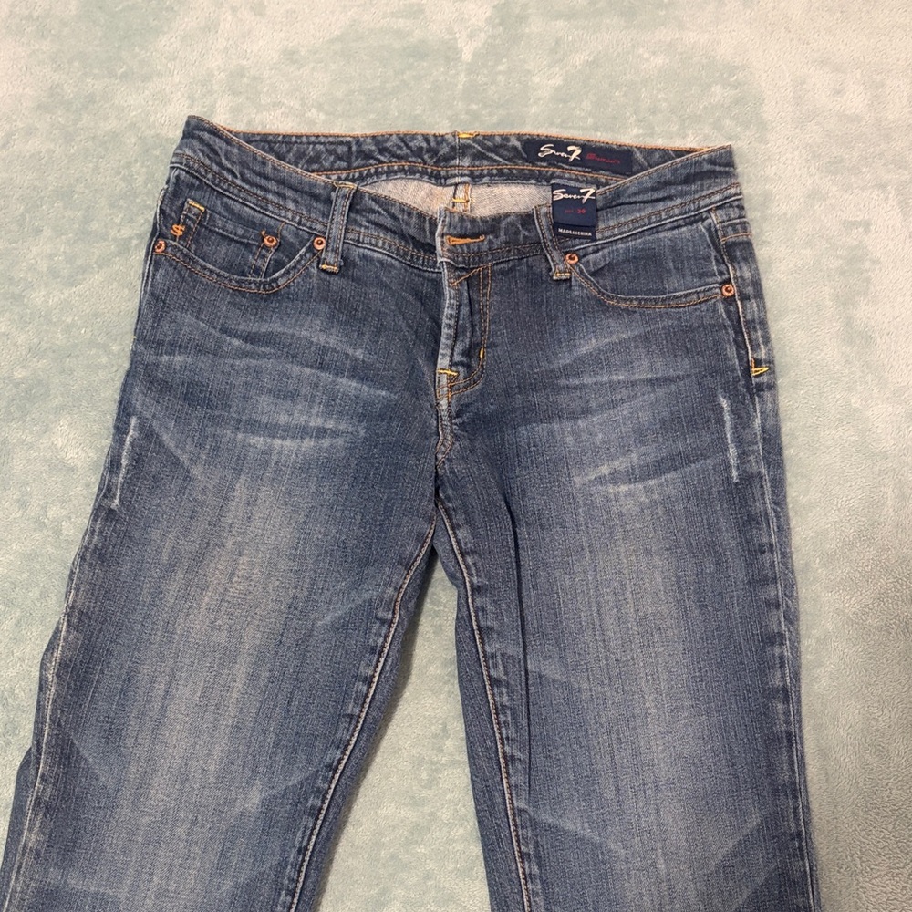 Seven7 Classic Blue Straight Leg Jeans